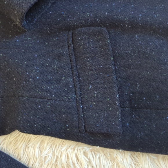 Navy Wool/Velvet Winter Coat - Picture 4 of 9